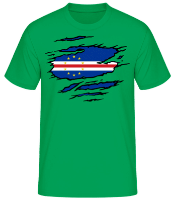 Zerrissene Fahne Kap Verde - Männer T-Shirt B&C - Irischgrün - Vorne