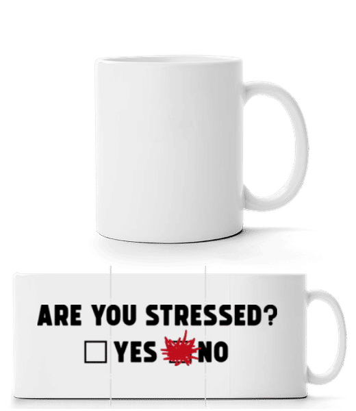 Aperçu: Are You Stressed Yes No - Mug panorama - Blanc - Devant