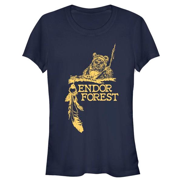 Preview: Star Wars - Ewoks Endor Forest - Women's T-Shirt - Navy - Front
