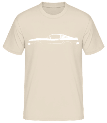 'Ford Mustang II Cobra 1977' Silhouette - Men's Basic T-Shirt - Cream - Front
