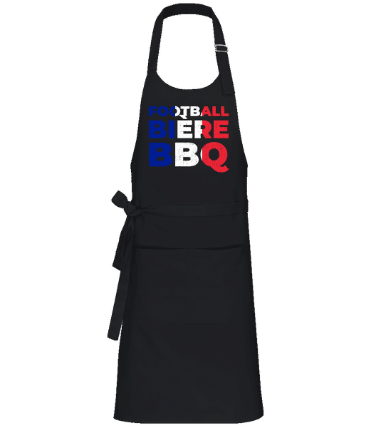 Aperçu: Football Bière BBQ - Tablier professionnel - Noir - Devant