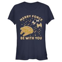 Star Wars - Millennium Falcon Gingerbread Falcon - Christmas - Women's T-Shirt - Navy - Front