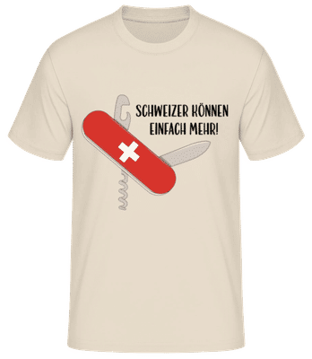 Schweizer Können Einfach Mehr - Männer Basic T-Shirt - Creme - Vorne