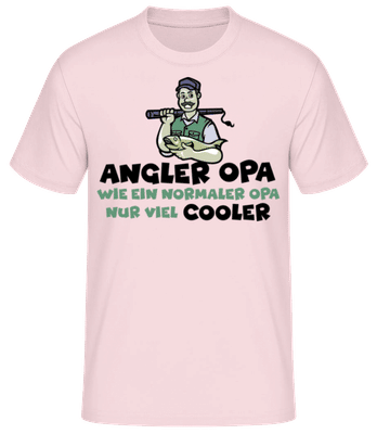 Angler Opa - Männer Basic T-Shirt - Rosa - Vorne