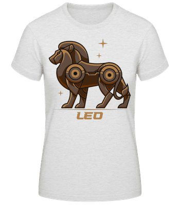 Mecha Robotic Zodiac Sign Leo - Frauen Basic T-Shirt - Grau meliert - Vorne