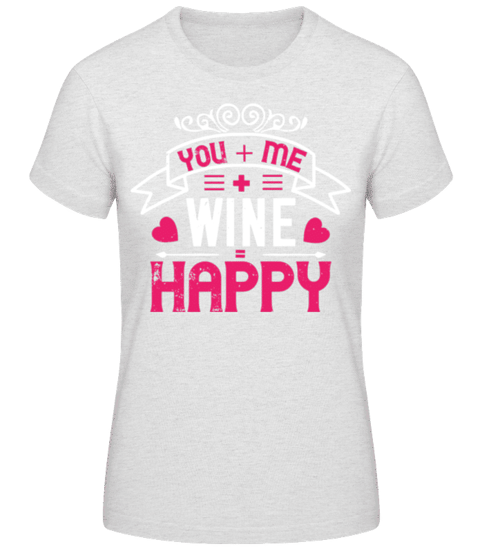 Náhled: You Me Wine Happy - Dámské basic tričko - Melírově šedá - Napřed