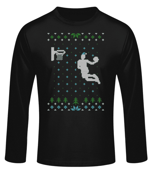 Aperçu: Basketball Dunk Christmas - T-shirt à manches longues standard Homme - Noir - Devant