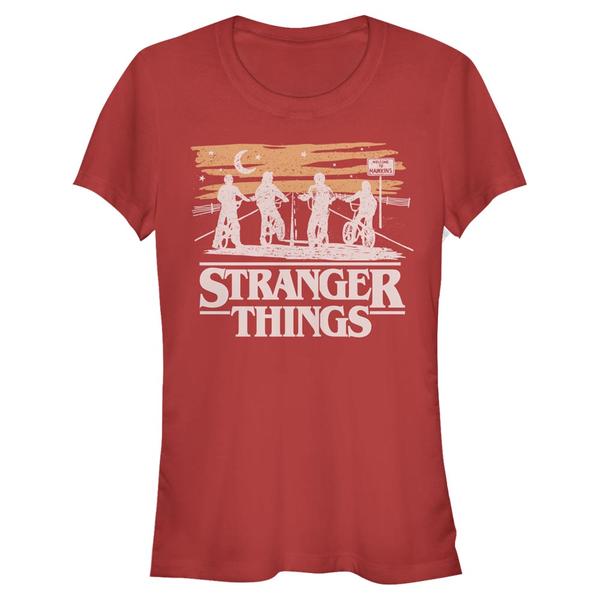 Aperçu: Netflix - Stranger Things - Skupina Jank Drawing - Femme T-shirt - Rouge - Devant