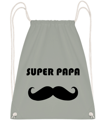 Super Papa Mustache - Sac à dos Drawstring - Anthracite - Vorn