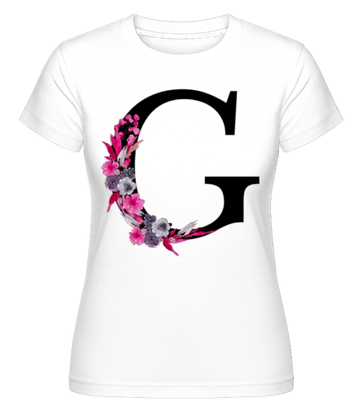 Aperçu: Fleurs Initiale G -  T-shirt Shirtinator femme - Blanc - Devant