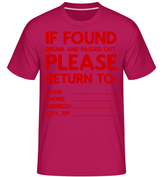 Preview: Please Return To -  Shirtinator Men's T-Shirt - Magenta - Front