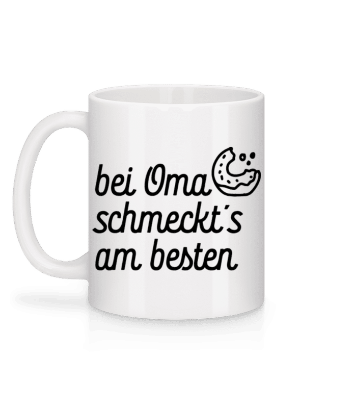 Vorschau: Bei Oma Schmeckt's Am Besten - Tasse - Weiß - Hinten