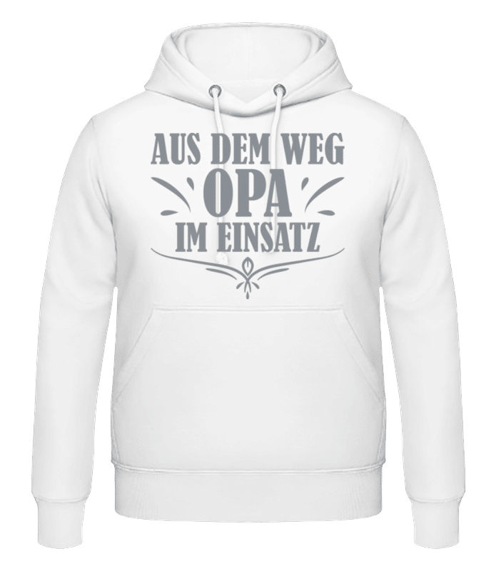 Vorschau: Aus dem Weg Opa im Einsatz - Männer Hoodie - Weiß - Vorne