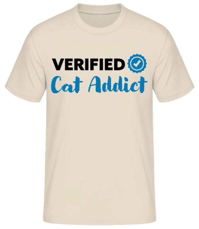 Preview: Verified Cat Addict - Men's Basic T-Shirt - Cream - Front