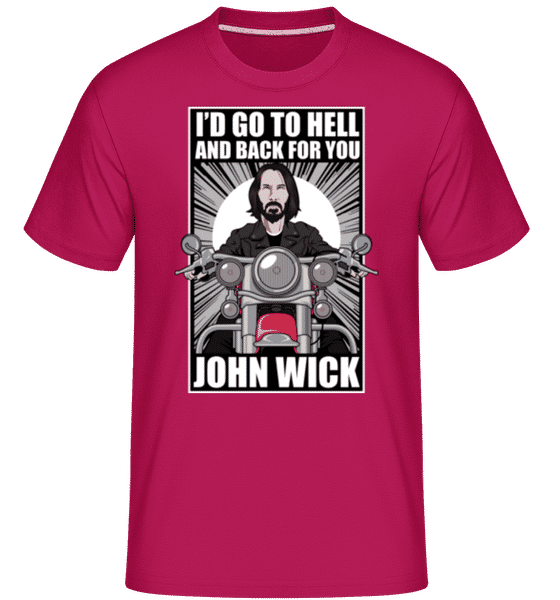 Aperçu: John Wick Biker -  T-Shirt Shirtinator homme - Magenta - Devant