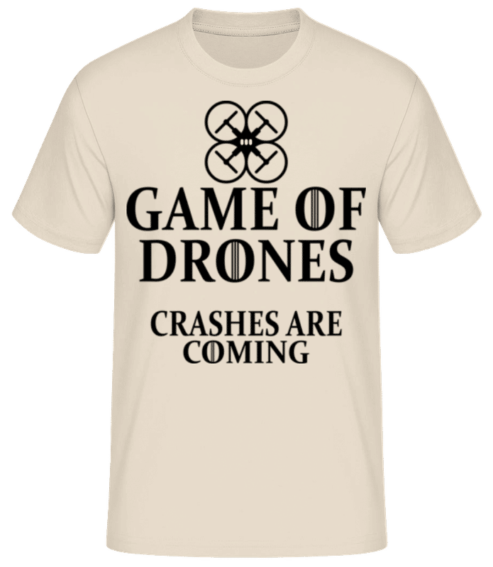 Náhled: Game Of Drones - Pánské basic tričko - Krémová - Napřed