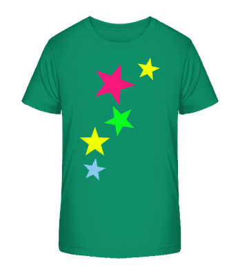 Colorful Stars - Kid's Organic T-Shirt Stanley Stella 2.0 - Green - Front