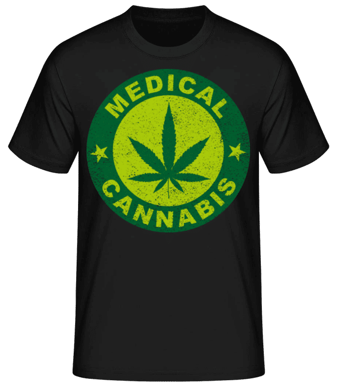 Náhľad: Medical Cannabis - Pánske basic tričko - Čierna - Predné