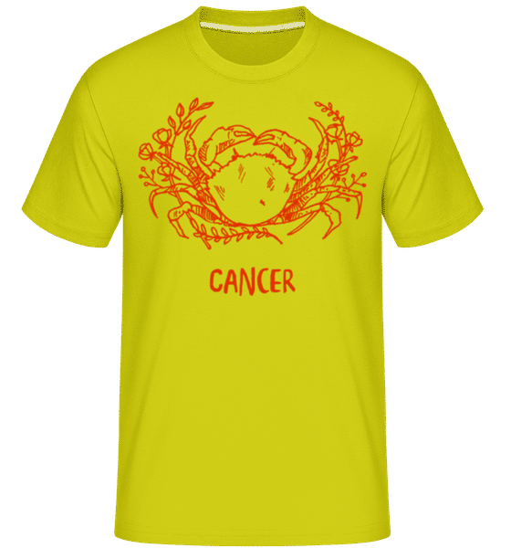 Preview: Scribble Style Zodiac Sign Cancer - Shirtinator Men's T-Shirt - Lime - Front