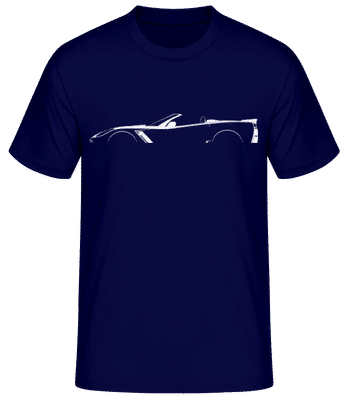 'Chevrolet Corvette C7 Z06' Silhouette - Pánské basic tričko - Namořnická modrá - Napřed