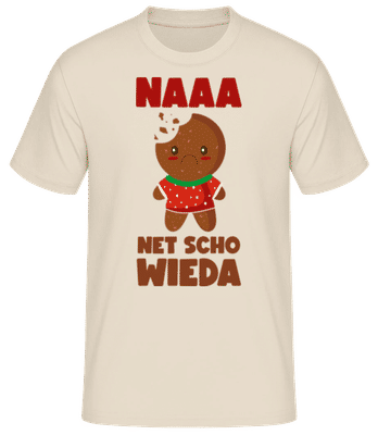 Naaa Net Schon Wieda - Männer Basic T-Shirt - Creme - Vorne