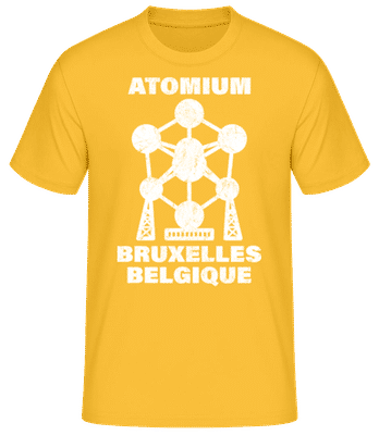 Bruxelles Belgique Atomium Ixelles - T-shirt standard Homme - Jaune doré - Devant
