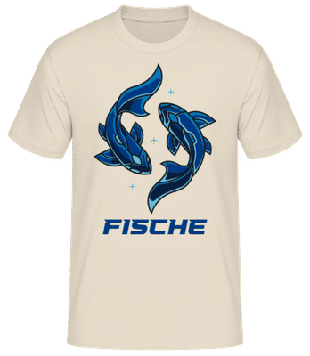 Mecha Roboter Sternzeichen Fische - Männer Basic T-Shirt - Creme - Vorne