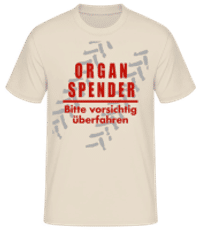 Organspender - Männer Basic T-Shirt - Creme - Vorne