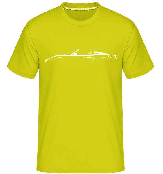 Preview: 'Porsche Boxster 981 Spyder' Silhouette - Shirtinator Men's T-Shirt - Lime - Front