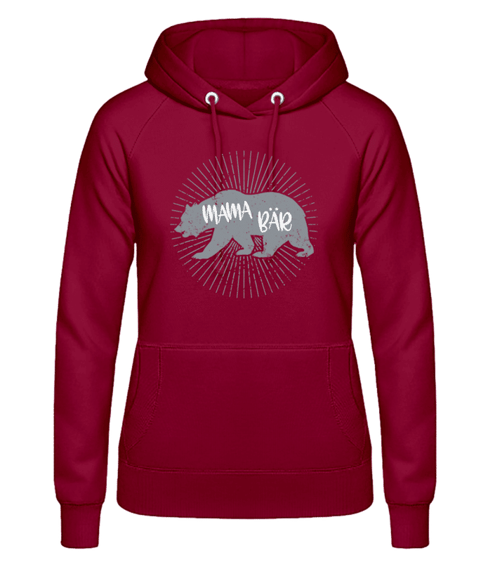 Vorschau: Mama Bär - Frauen Hoodie - Bordeaux - Vorne