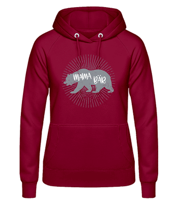 Mama Bär - Frauen Hoodie - Bordeaux - Vorne