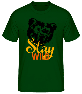 Stay Wild Red Orange - Pánske basic tričko - Bottle green - Predné