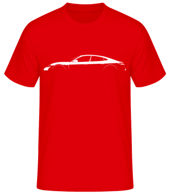 'Porsche Taycan Turbo S' Silhouette - T-shirt standard Homme - Rouge - Devant