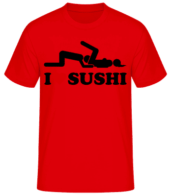 I Love Sushi - Männer Basic T-Shirt - Rot - Vorne