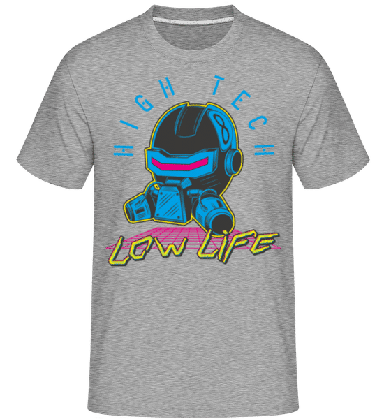 Aperçu: High Tech Low Life -  T-Shirt Shirtinator homme - Gris chiné - Devant