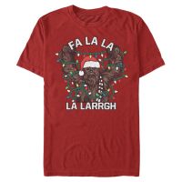 Star Wars - Chewbacca Wookie Lights - Navidad - Hombres Camiseta - Rojo - delante