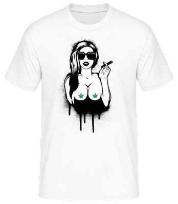 Cannabis Weed Woman - Men's Basic T-Shirt - White - Front