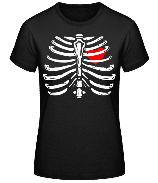 Aperçu: Squelette avec cœur - T-shirt standard Femme - Noir - Devant