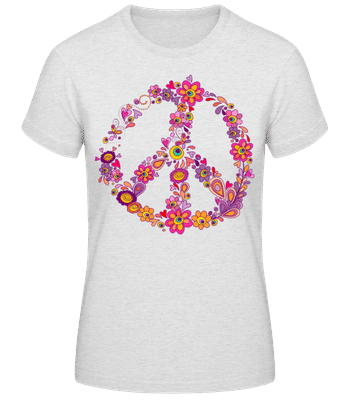 Peace Sign Flowers - Women's Basic T-Shirt - Heather grey - Front