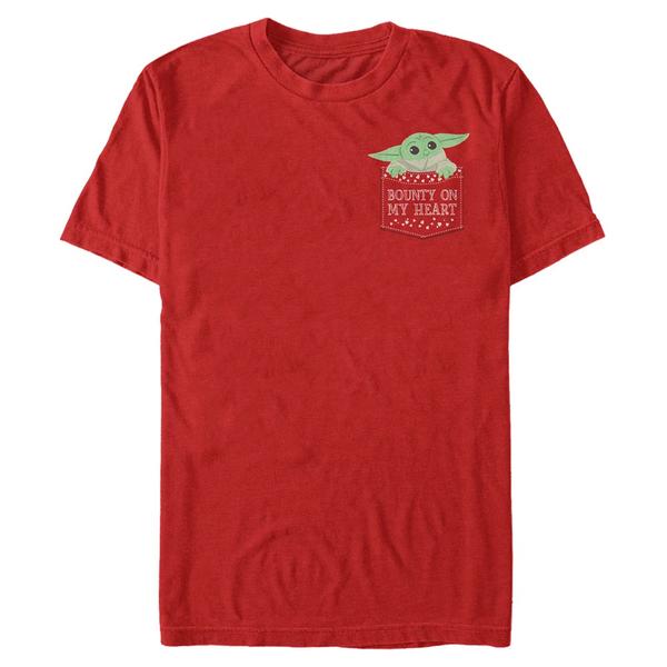 Aperçu: Star Wars - The Mandalorian - The Child Bounty On My Heart - Valentine's Day - Homme T-shirt - Rouge - Devant
