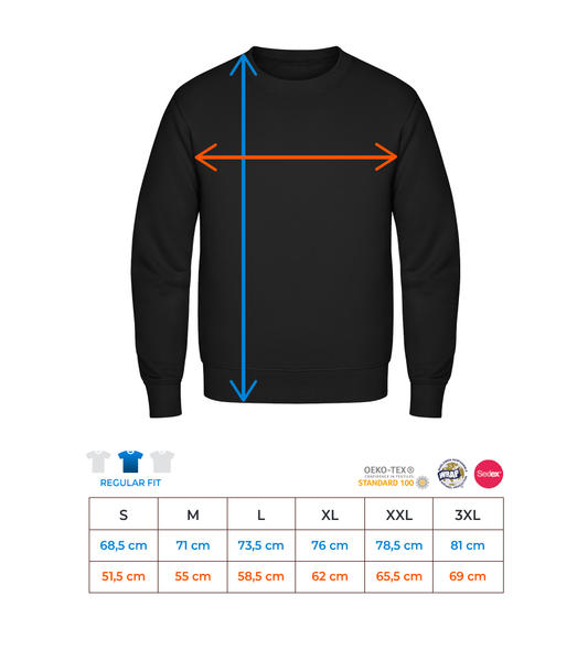 Aperçu: Crâne Et Os - Sweat-shirt classique avec manches set-in - Marine - Messung