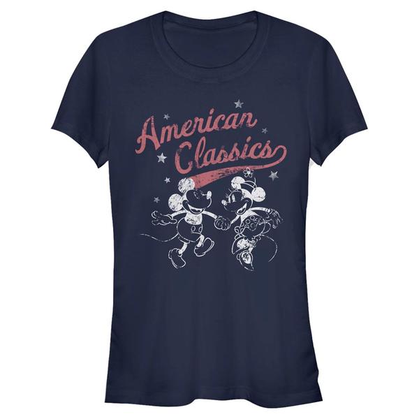 Aperçu: Disney - Mickey Mouse - Mickey & Minnie Two Classics - Femme T-shirt - Bleu marine - Devant