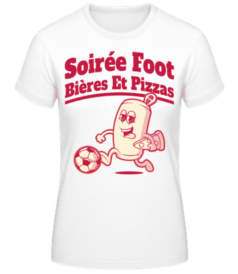 Soirée Foot Bières Et Pizzas - T-shirt femme B&C - Blanc - Devant