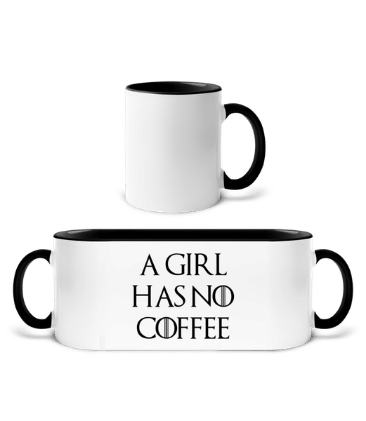 Vorschau: A Girl Has No Coffee - Tasse zweifarbig - Weiß / Schwarz - Vorne