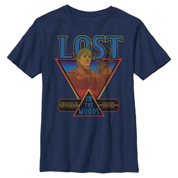 Aperçu: Disney - La Reine des neiges - Kristoff & Sven Lost World Tour - Enfant T-shirt - Bleu marine - Devant Aperçu: Disney - La Reine des neiges - Kristoff & Sven Lost World Tour - Enfant T-shirt - Bleu marine - Devant