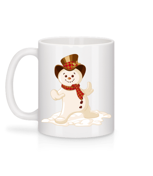Aperçu: Bonhomme De Neige Avec Chapeau - Mug en céramique blanc - Blanc - Derrière