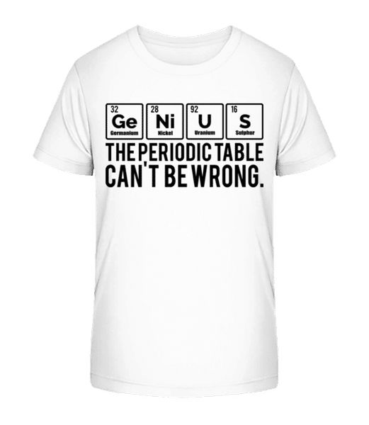 Aperçu: Periodic Table Genius - T-shirt bio Enfant Stanley Stella 2.0 - Blanc - Devant