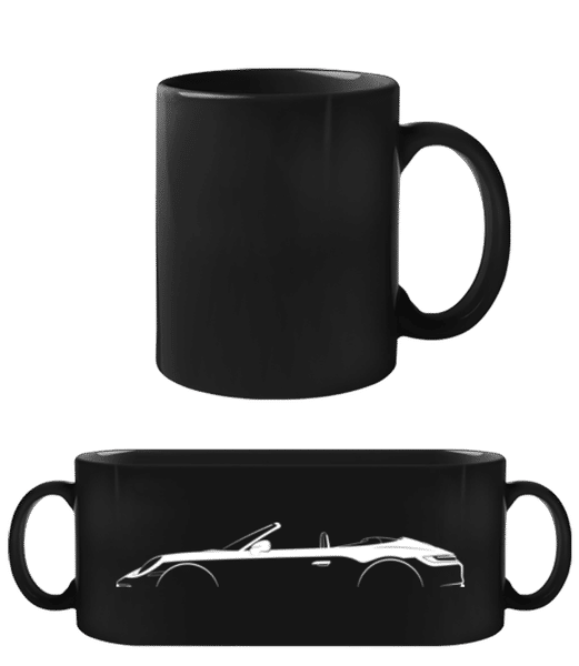 Aperçu: 'Porsche 911 Car. Cabrio' Silhouette - Tasse Noire - Noir - Devant