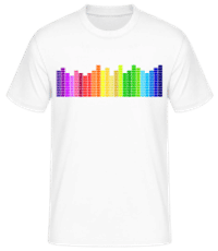 Regenbogen Soundbars - Männer Basic T-Shirt - Weiß - Vorne