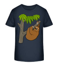 Paresseux Sur L'arbre - T-shirt bio Enfant Stanley Stella 2.0 - Bleu marine - Devant